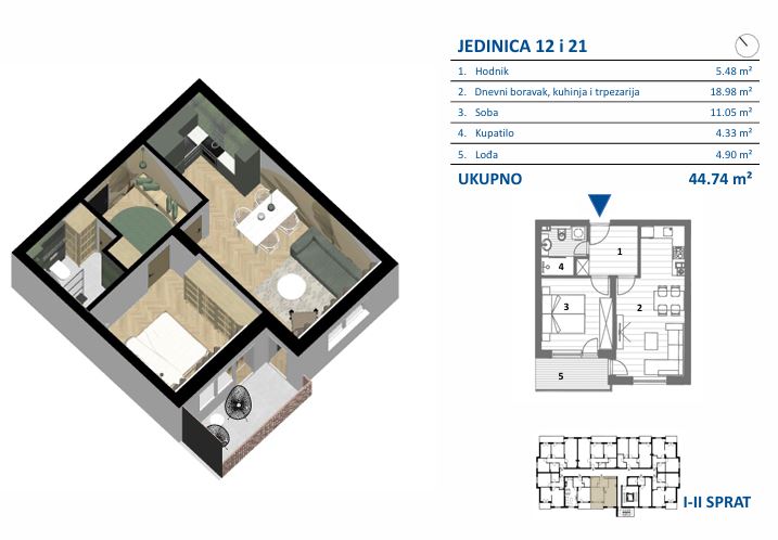 Tlocrt stana JEDINICA 12
