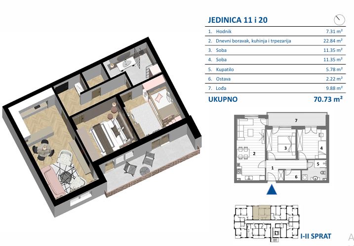 Tlocrt stana JEDINICA 11